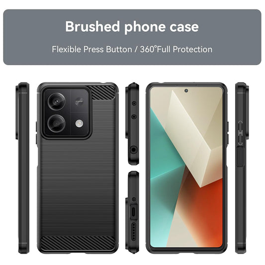 Hülle für Xiaomi Redmi Note 13 5G, Techsuit, Carbon, Schwarz
