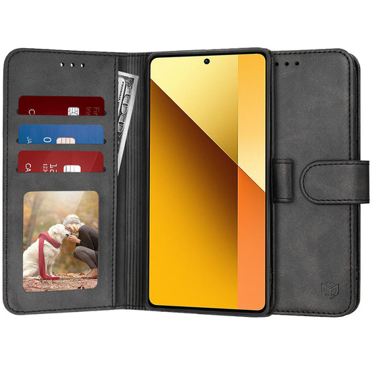 Hülle für Xiaomi Redmi Note 13 5G, Techsuit, Diary Book, Schwarz