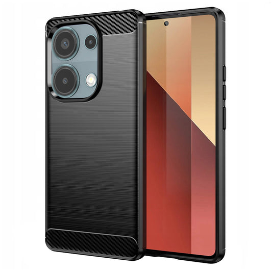 Hülle für Xiaomi Redmi Note 13 Pro 4G / Poco M6 Pro 4G, Techsuit, Carbon, Schwarz