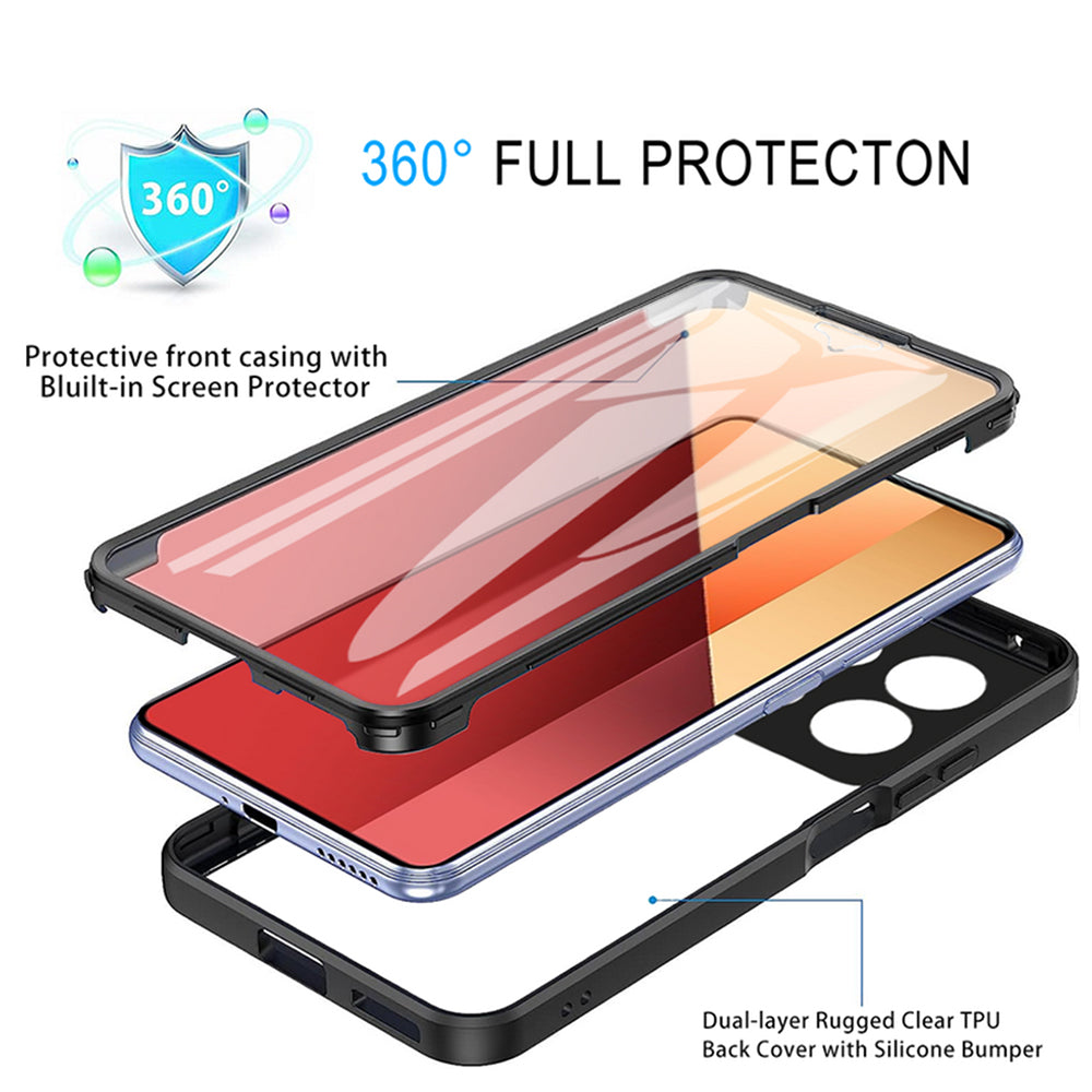 Hülle für Xiaomi Redmi Note 13 Pro 4G / Poco M6 Pro 4G, Techsuit, ColorVerse 360, Schwarz