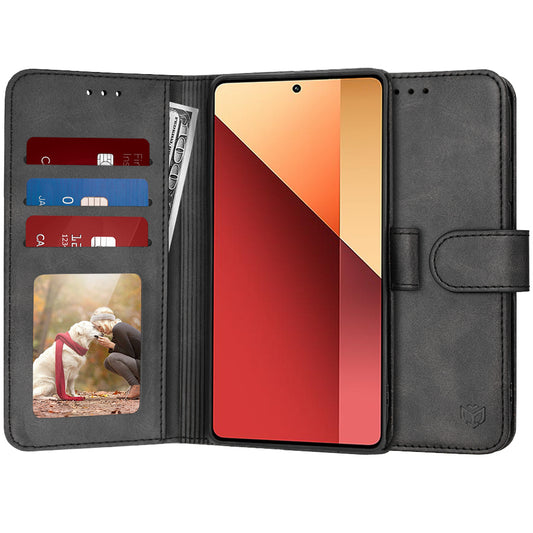 Hülle für Xiaomi Redmi Note 13 Pro 4G / Poco M6 Pro 4G, Techsuit, Diary Book, Schwarz