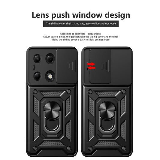 Hülle für Xiaomi Redmi Note 13 Pro 4G / Poco M6 Pro 4G, Techsuit, CamShield, Schwarz