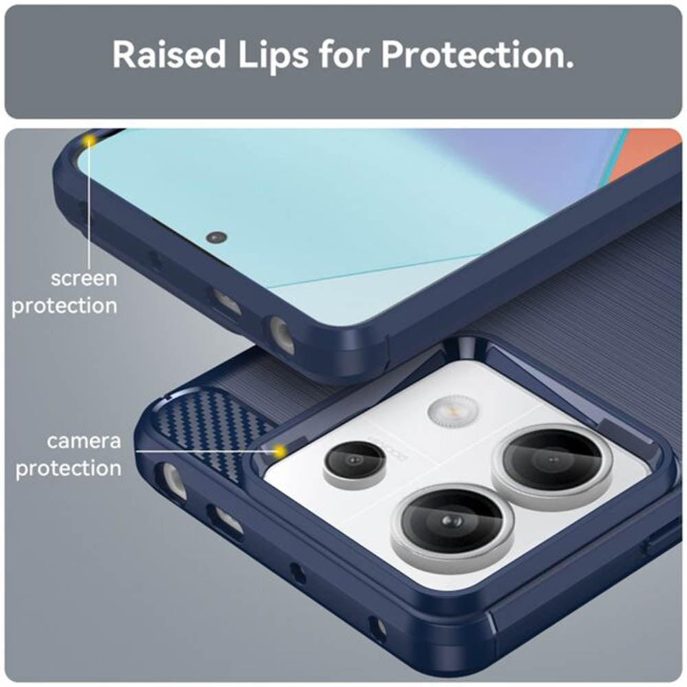 Hülle für Xiaomi Redmi Note 14 4G (Regional), Techsuit, Carbon, Blau