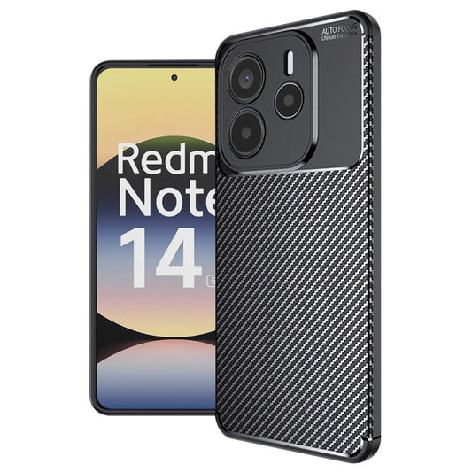 Hülle für Xiaomi Redmi Note 14 5G, Techsuit, CarbonFiber, Schwarz