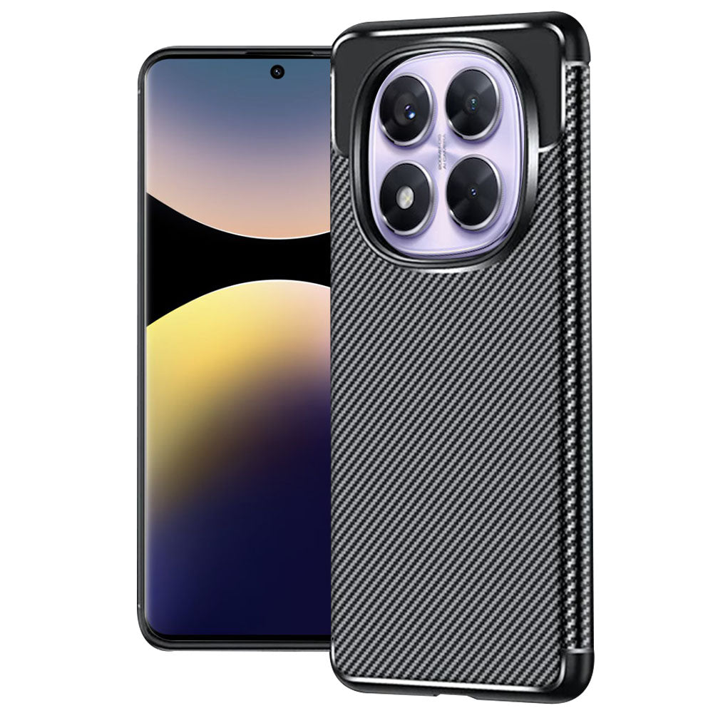 Hülle für Xiaomi Redmi Note 14 Pro+ 5G / Note 14 Pro 5G / Poco X7, Techsuit, CarbonFiber, Schwarz