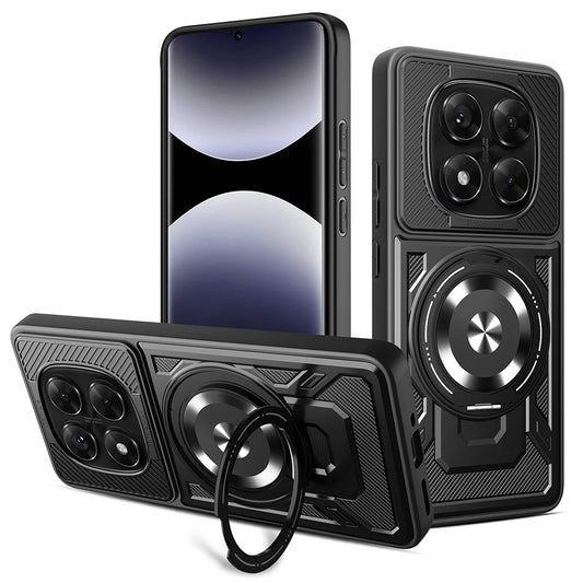 Hülle für Xiaomi Redmi Note 14 Pro+ 5G / Note 14 Pro 5G / Poco X7, Techsuit, RuggedCam, Schwarz