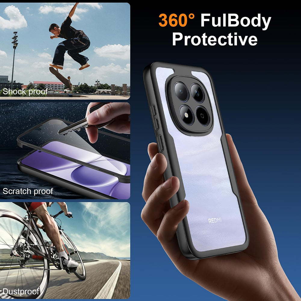 Hülle für Xiaomi Redmi Note 15 Pro 4G, Techsuit, ColorVerse 360, Schwarz