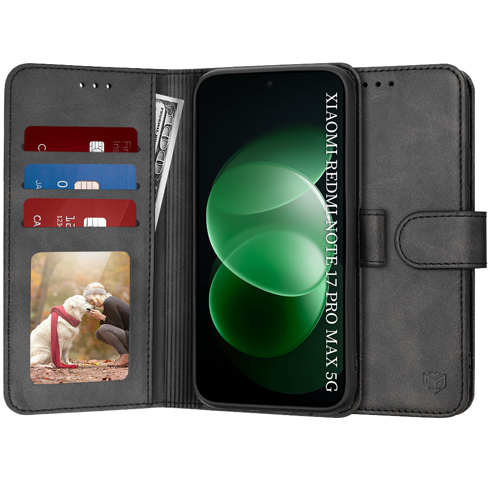 Hülle für Xiaomi Redmi Note 17 Pro Max, Techsuit, Diary Book, Schwarz