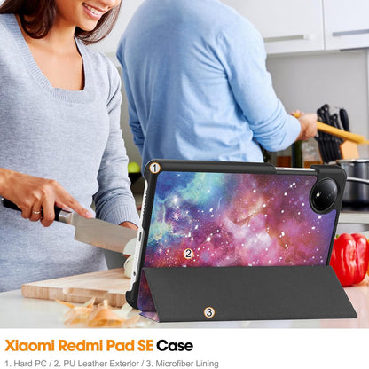 Hülle für Xiaomi Redmi Pad SE 8.7, Techsuit, FoldPro Galaxy, Mehrfarbig