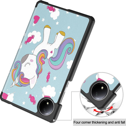 Hülle für Xiaomi Redmi Pad SE 8.7, Techsuit, FoldPro Unicorn, Mehrfarbig