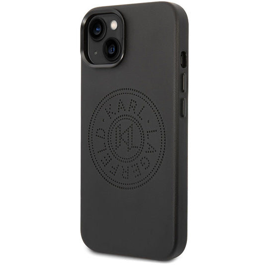 Hülle für Apple iPhone 14 Plus, Karl Lagerfeld, Perforated Logo, Schwarz