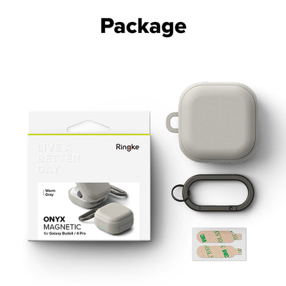 Ringke Onyx Magnetic Hülle für Samsung Galaxy Buds4 / Buds4 Pro, Grau