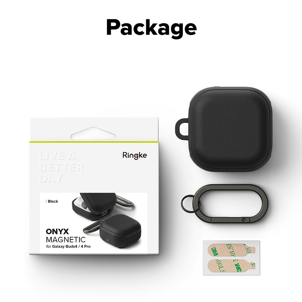 Ringke Onyx Magnetic Hülle für Samsung Galaxy Buds4 / Buds4 Pro, Schwarz