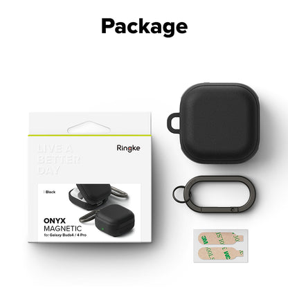 Ringke Onyx Magnetic Hülle für Samsung Galaxy Buds4 / Buds4 Pro, Schwarz