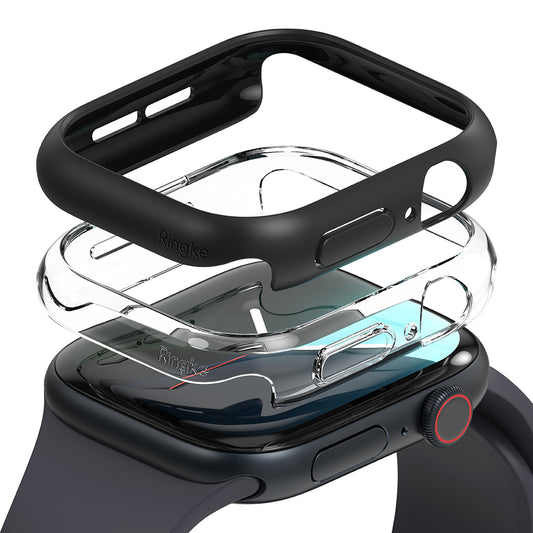 Ringke Slim Hülle für Apple Watch Series 10 / 11 42mm, 2er Set, Matt Schwarz / Transparent