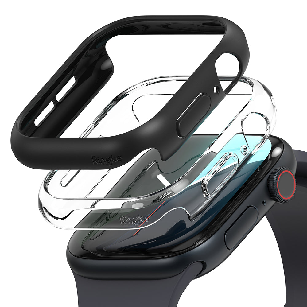 Ringke Slim Hülle für Apple Watch Series 10 / 11 46mm, 2er Set, Matt Schwarz / Transparent