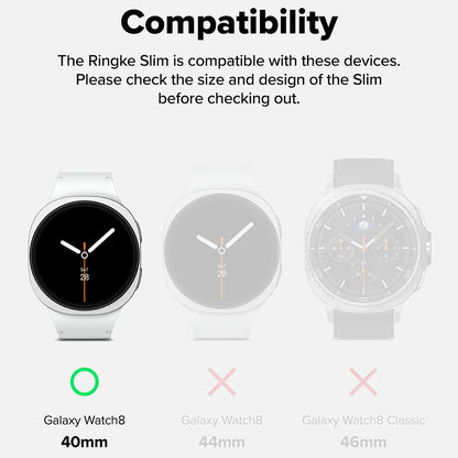 Ringke Slim Hülle für Samsung Galaxy Watch8 40mm, 2er Set, Matt Schwarz