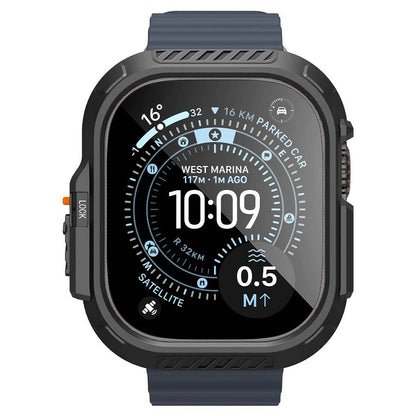 Spigen Lock Fit Hülle mit Displayschutz für Apple Watch Ultra Series, Schwarz ACS12054