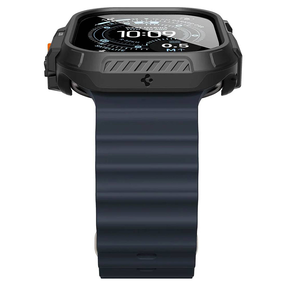 Spigen Lock Fit Hülle mit Displayschutz für Apple Watch Ultra Series, Schwarz ACS12054
