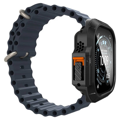 Spigen Lock Fit Hülle mit Displayschutz für Apple Watch Ultra Series, Schwarz ACS12054