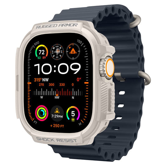 Spigen Rugged Armor Hülle für Apple Watch Ultra Series, Beige ACS07381