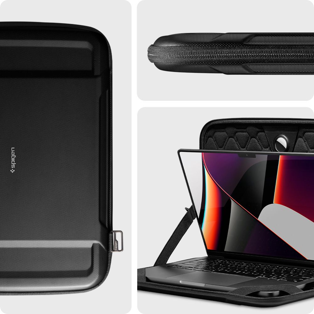 Spigen Rugged Armor Hülle für Laptop 13 Zoll - 14 Zoll, Schwarz AFA04270