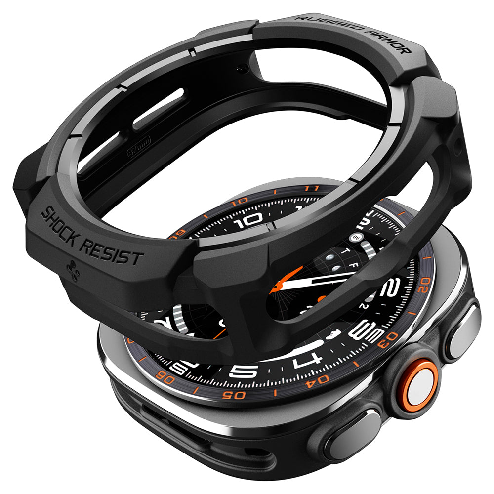 Spigen Rugged Armor Hülle für Samsung Galaxy Watch Ultra2, Matt Schwarz ACS11611