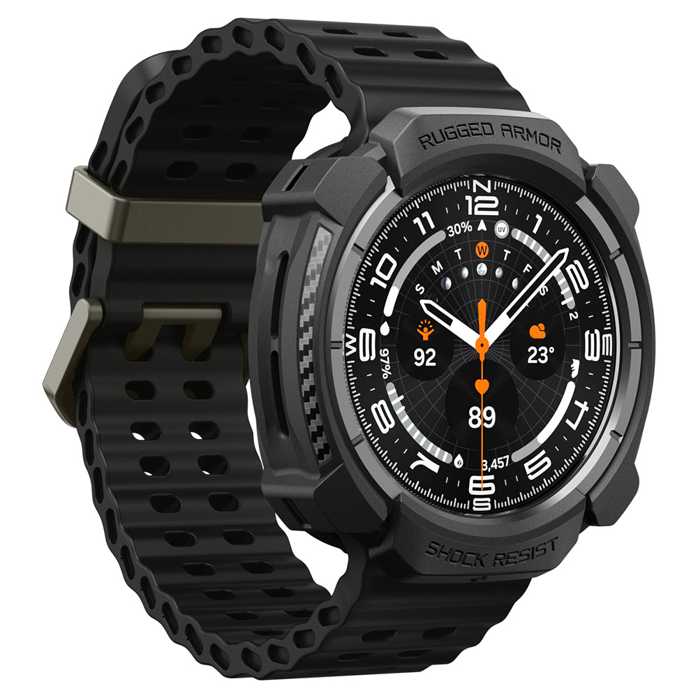Spigen Rugged Armor Hülle für Samsung Galaxy Watch Ultra2, Matt Schwarz ACS11611