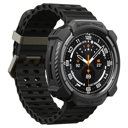 Spigen Rugged Armor Hülle für Samsung Galaxy Watch Ultra2, Matt Schwarz ACS11611
