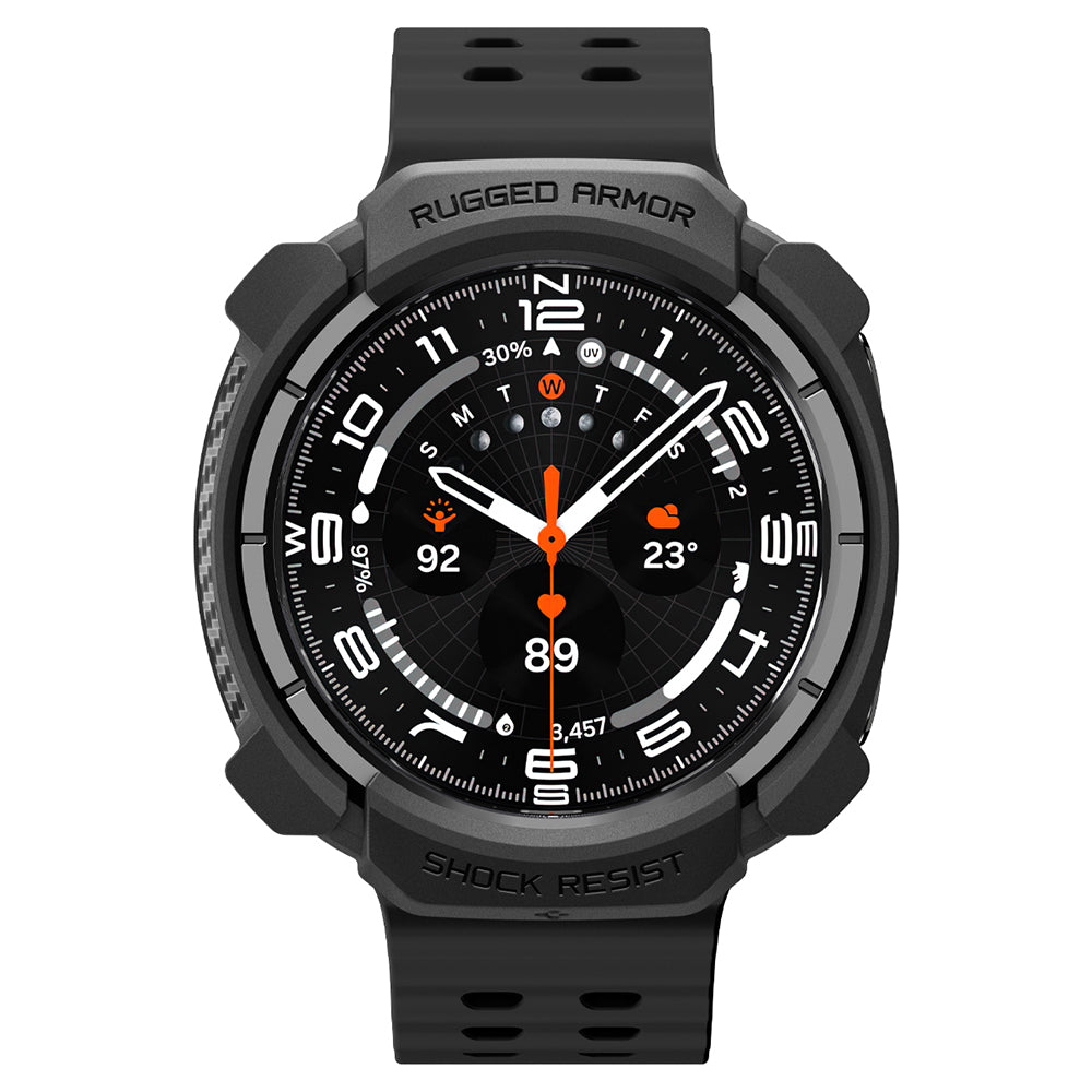Spigen Rugged Armor Hülle für Samsung Galaxy Watch Ultra2, Matt Schwarz ACS11611