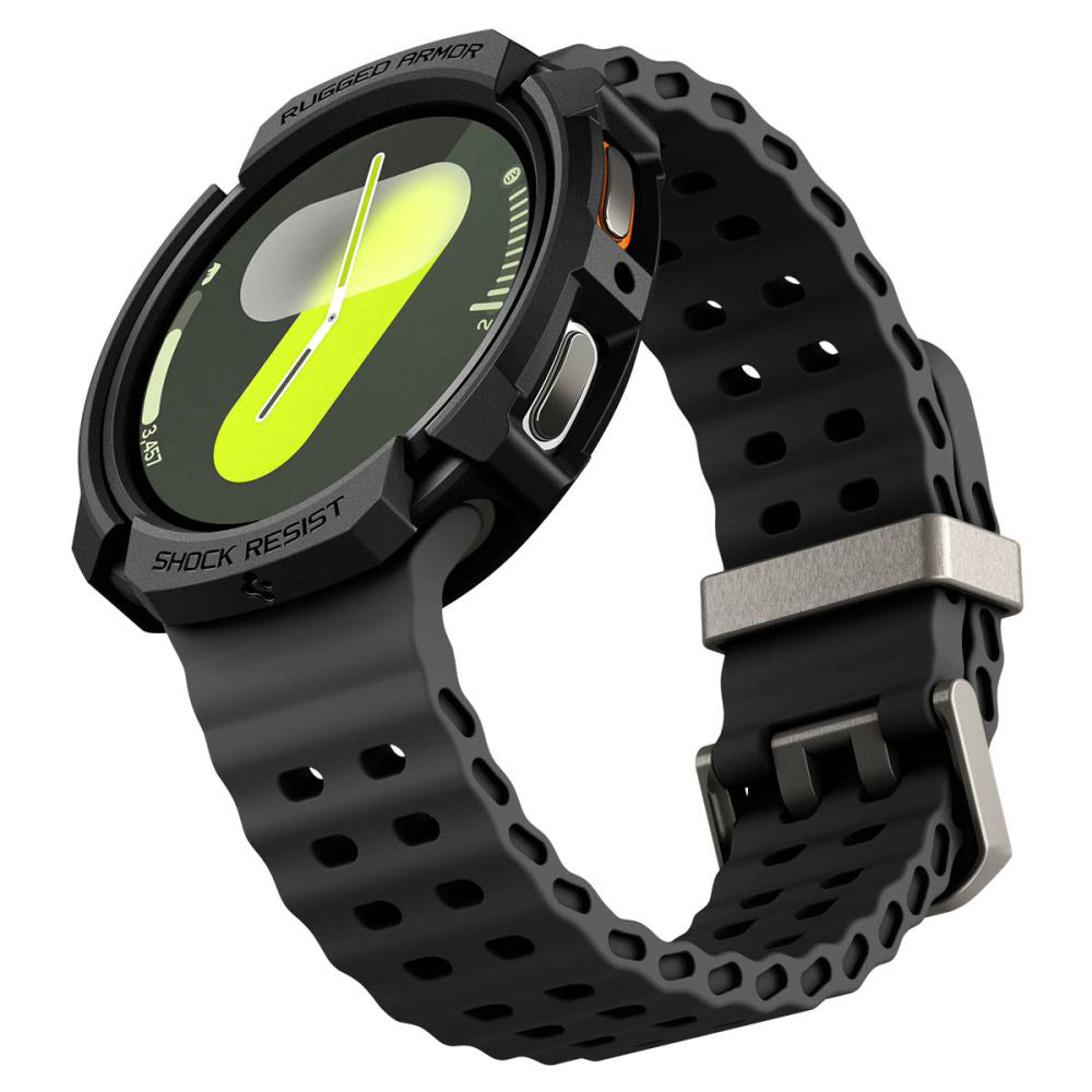 Spigen Rugged Armor Case for Samsung Galaxy Watch8 44mm, Matte Black ACS10006