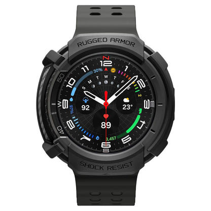 Spigen Rugged Armor Hülle für Samsung Galaxy Watch8 Classic, Mattschwarz ACS10012