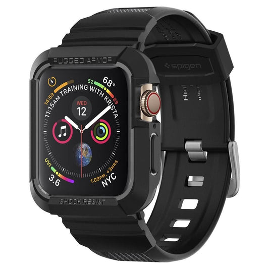 Spigen Rugged Armor Pro Hülle für Apple Watch 44mm Series, Schwarz 062CS25324