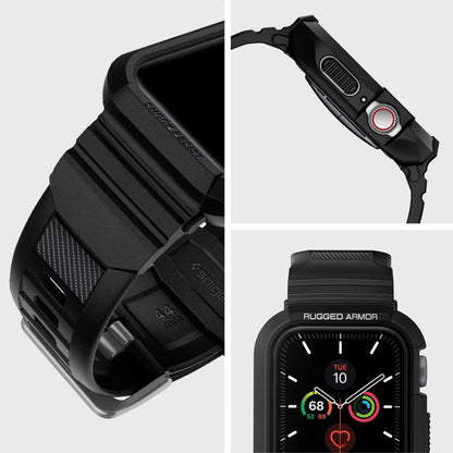 Spigen Rugged Armor Pro Hülle für Apple Watch 44mm Series, Schwarz 062CS25324