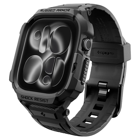 Spigen Rugged Armor Pro Hülle für Apple Watch Series 12 42mm, Matt Schwarz ACS11883