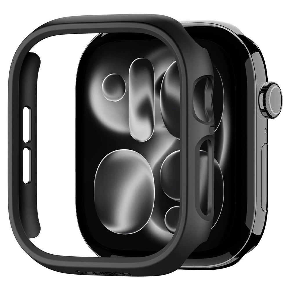 Spigen Thin Fit Hülle für Apple Watch 12 42mm, Schwarz ACS11880