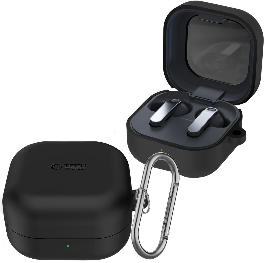 Tech-Protect Silicone Hook Hülle für Samsung Galaxy Buds4 / Buds4 Pro, Schwarz