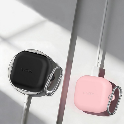 Tech-Protect Silicone Hook Hülle für Samsung Galaxy Buds4 / Buds4 Pro, Schwarz