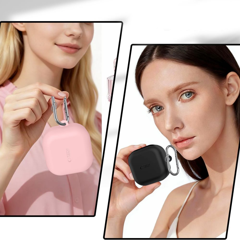 Tech-Protect Silicone Hook Hülle für Samsung Galaxy Buds4 / Buds4 Pro, Schwarz