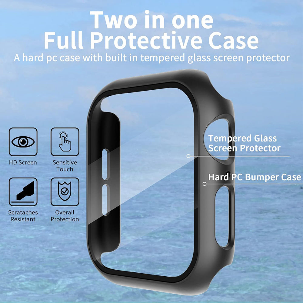 Techsuit Defense360 Pro Hülle für Apple Watch 44mm Series, Schwarz