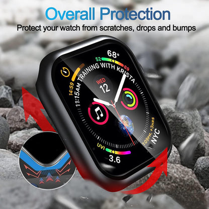 Techsuit Defense360 Pro Hülle für Apple Watch 7 41mm Serie, Schwarz