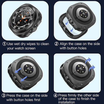 Techsuit Defense360 Pro Hülle für Samsung Galaxy Watch Ultra, Schwarz