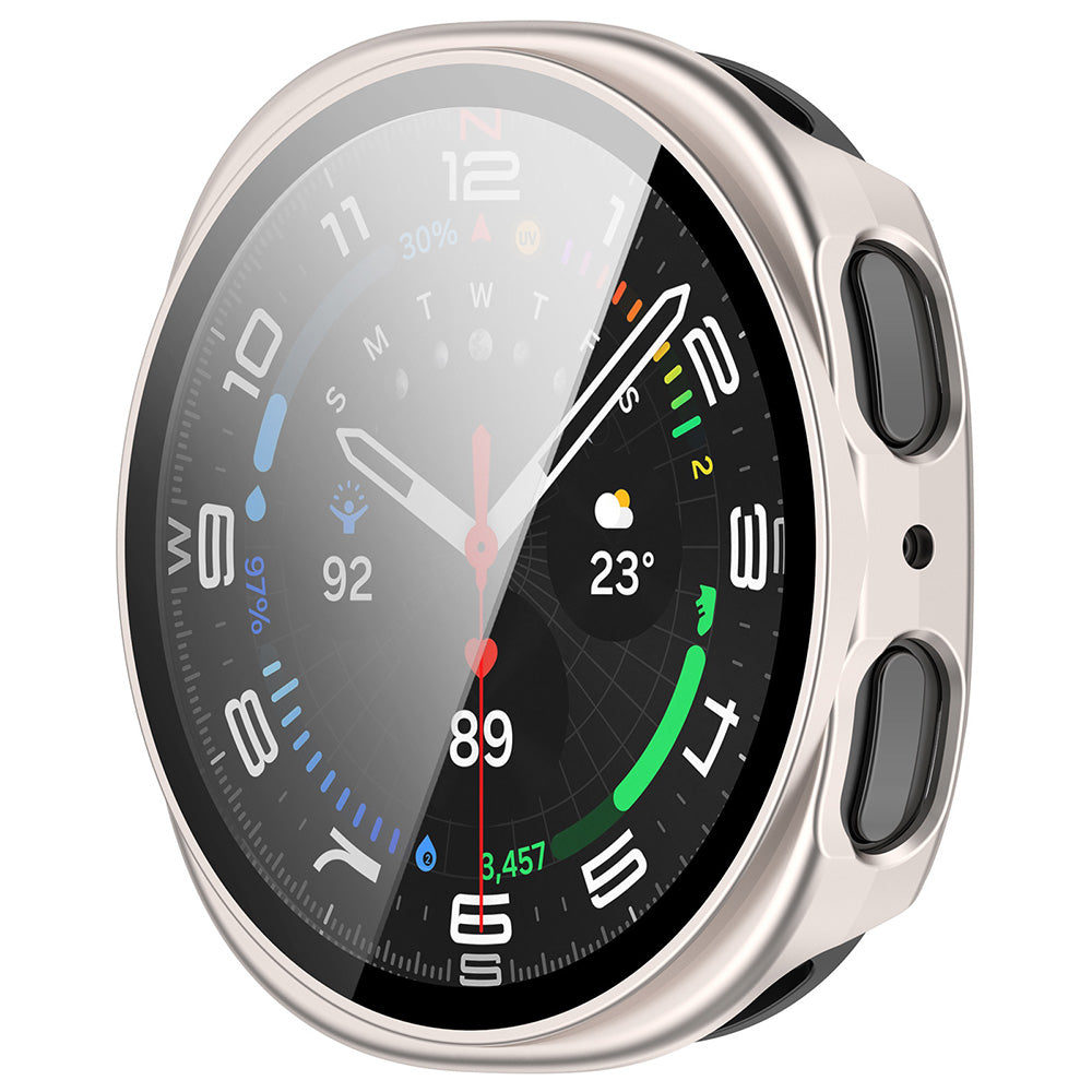 Techsuit Defense360 Pro Hülle für Samsung Galaxy Watch8 44mm, Perlmutt-Silber
