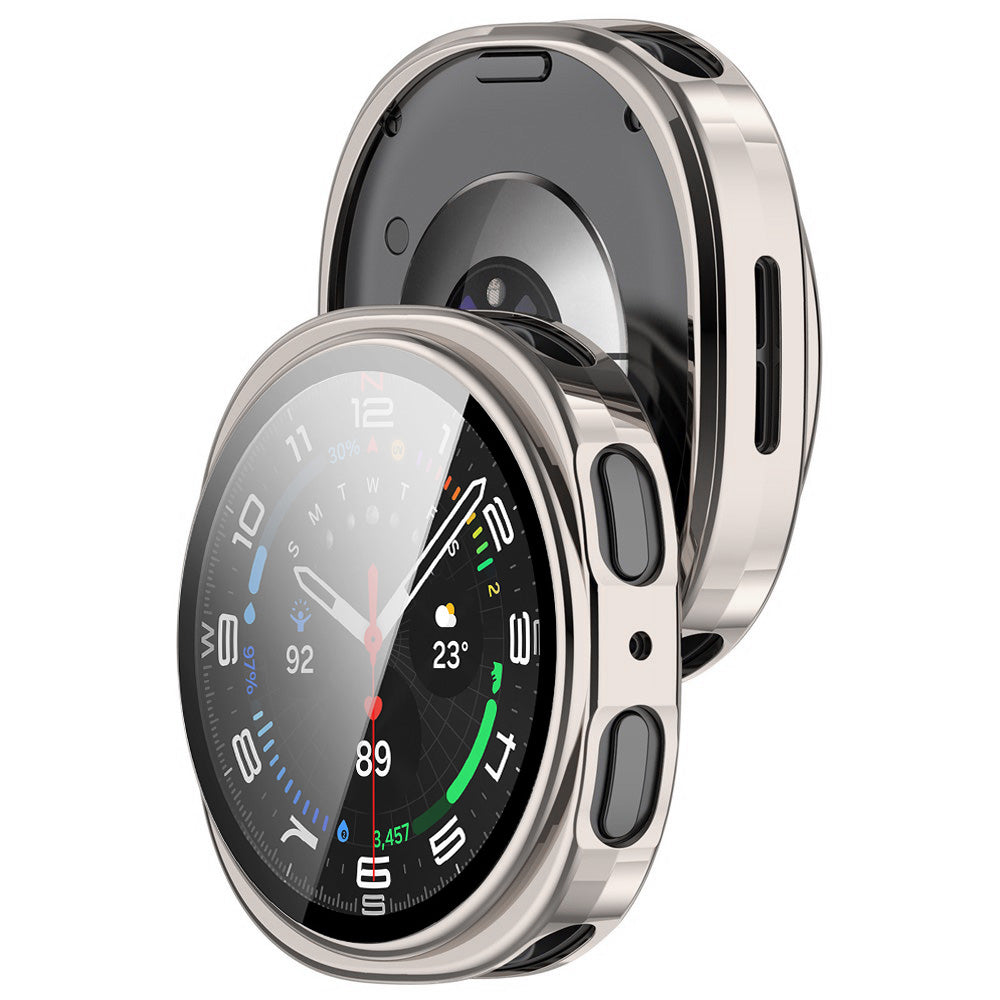 Techsuit Defense360 Pro Hülle für Samsung Galaxy Watch8 44mm, Perlmutt-Silber