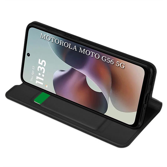 Hülle für Motorola Moto G56, Techsuit, Magskin Book, Schwarz