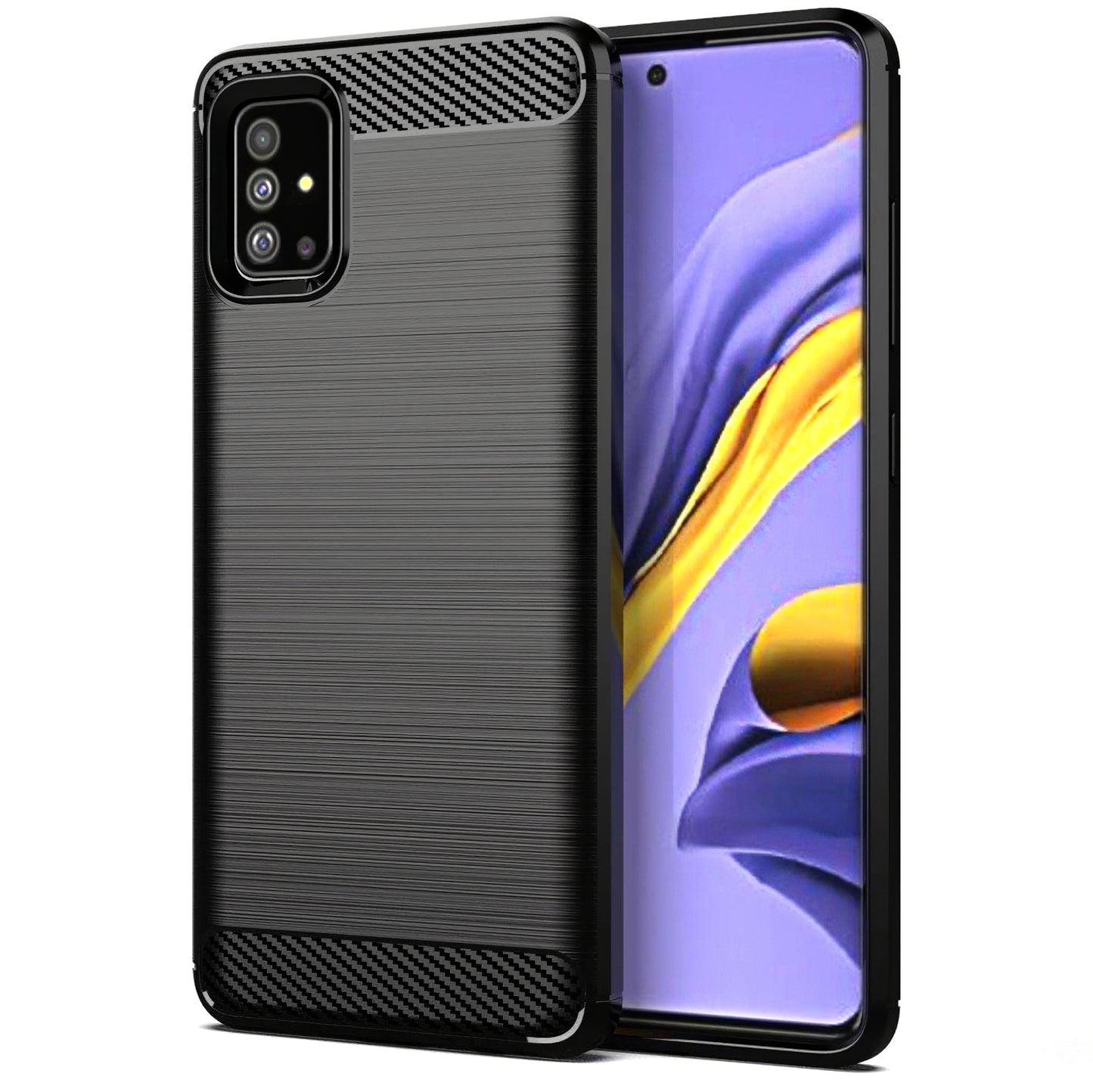 Hülle für Samsung Galaxy A51 A515, OEM, Carbon, Schwarz