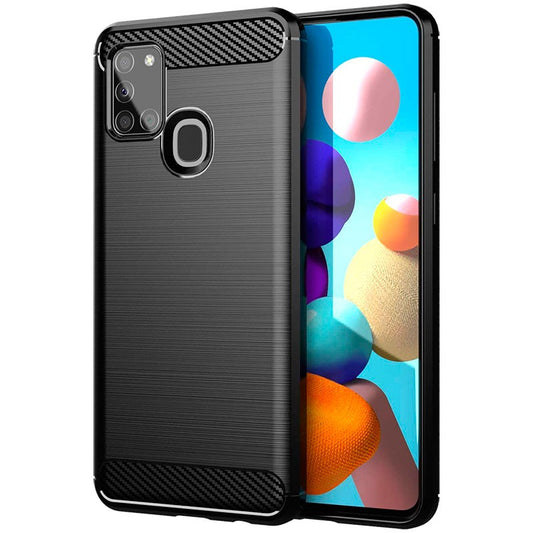 Gehäuse für Samsung Galaxy A21s A217, Forcell, Carbon, Schwarz