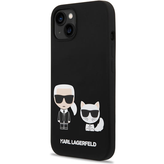 MagSafe Hülle für Apple iPhone 14 Plus, Karl Lagerfeld, Silikon Karl & Choupette, Schwarz