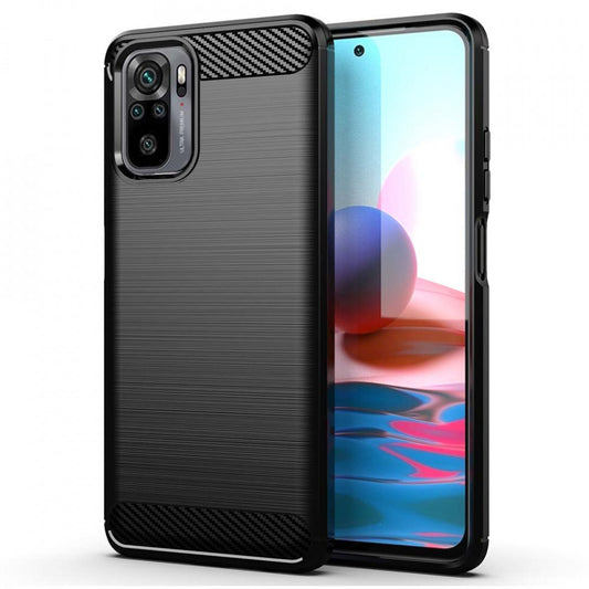 Hülle für Xiaomi Redmi Note 10S / Note 10, OEM, Carbon, Schwarz