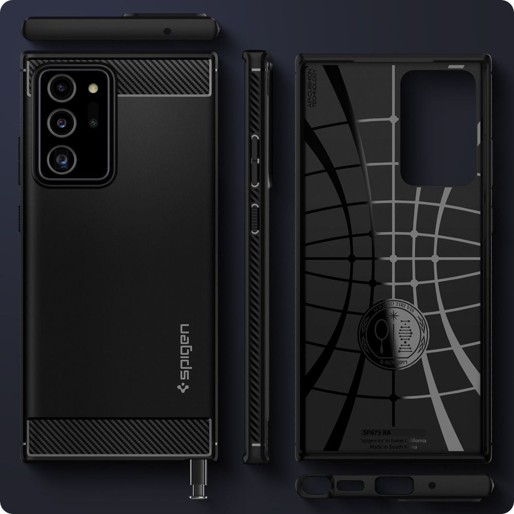 Case for Samsung Galaxy Note 20 Ultra 5G N986 / Note 20 Ultra N985, Spigen, Rugged Armor, Black ACS01391